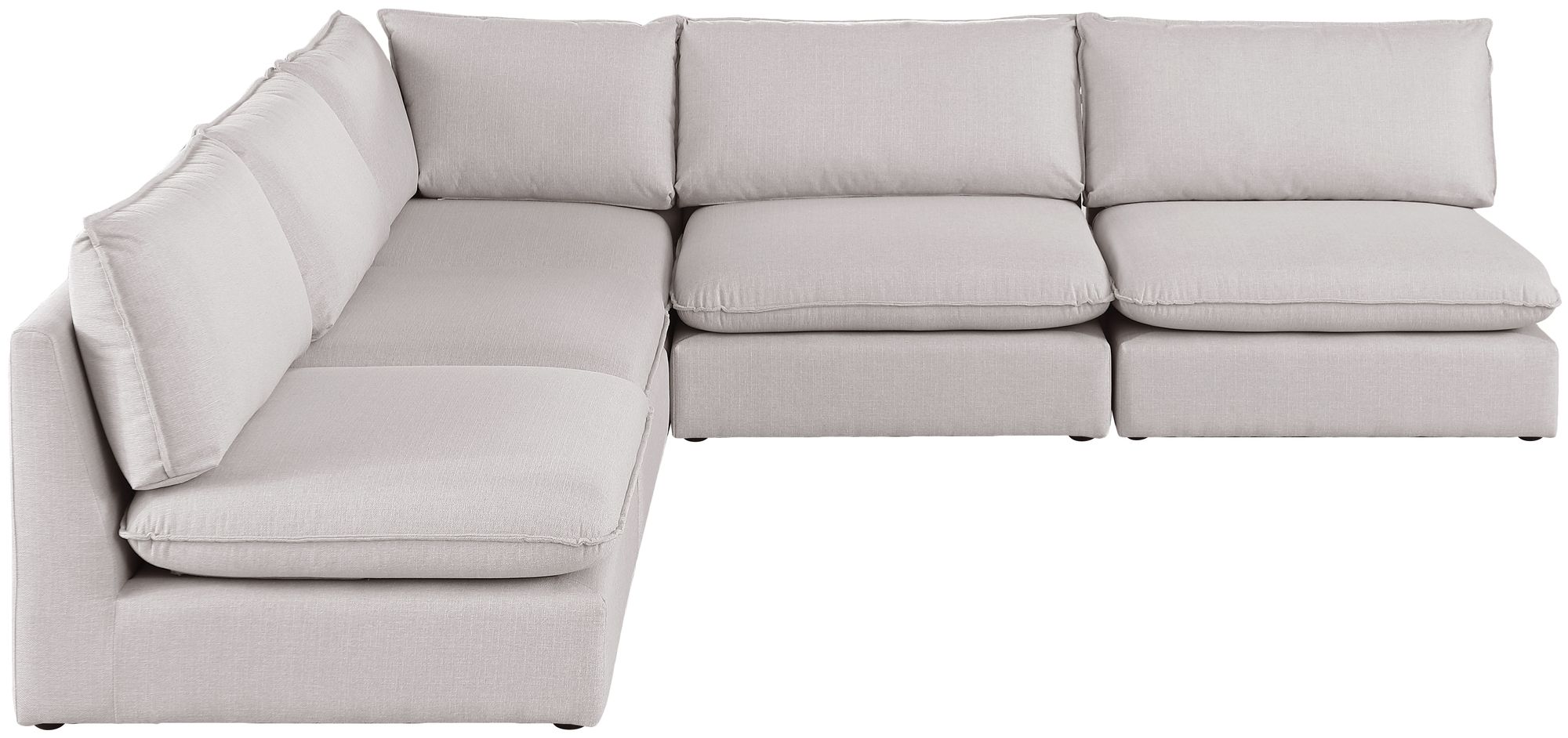 Mackenzie 120" 5-Piece Linen Modular Armless Sectional