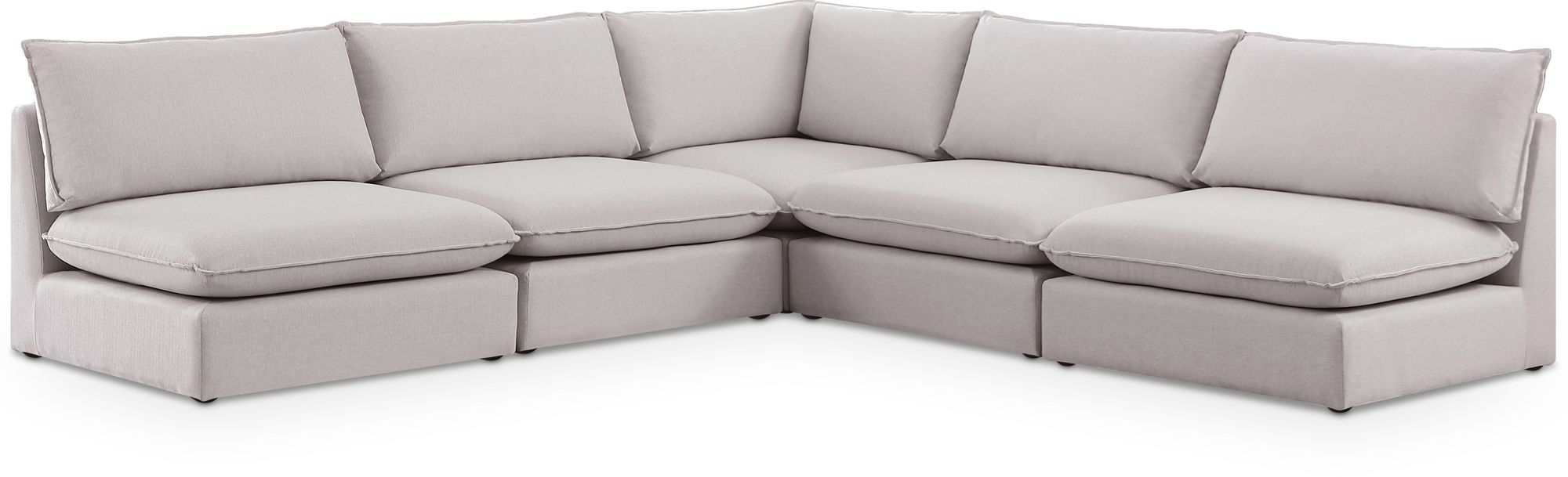 Mackenzie 120" 5-Piece Linen Fabric Modular Armless Sectional Sofa