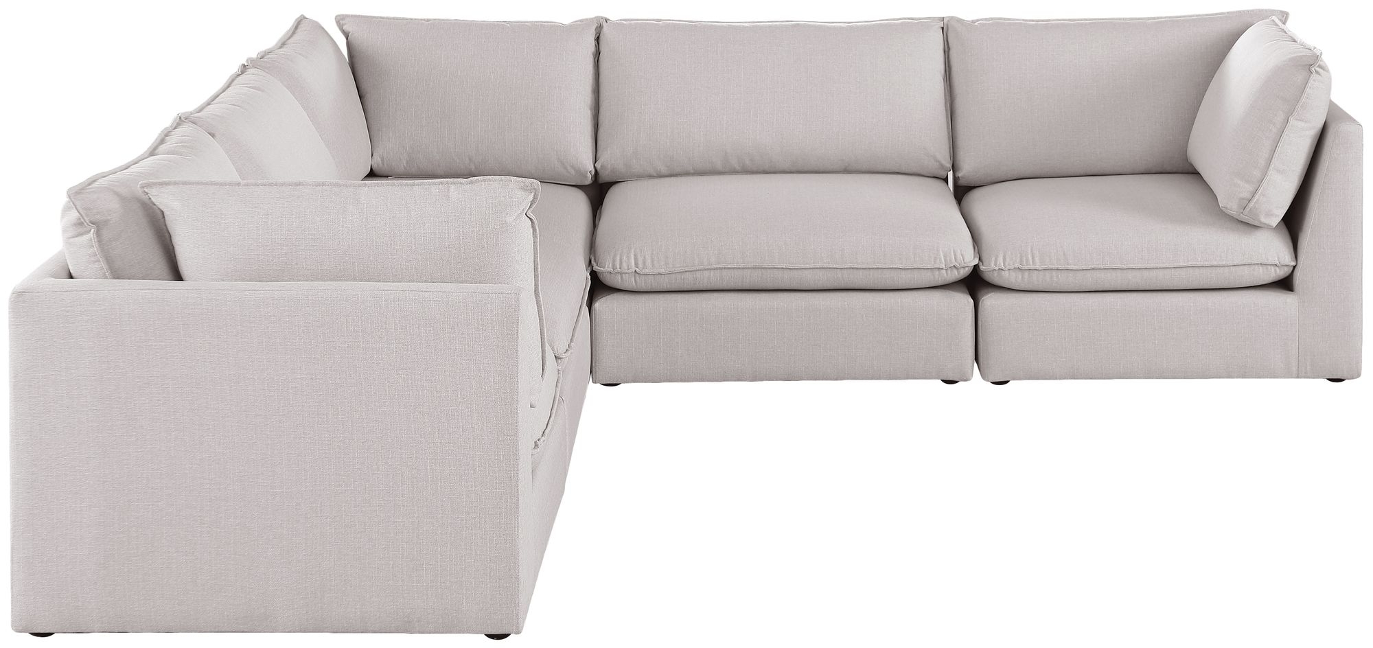 Mackenzie 120" 5-Piece Linen Fabric Modular Sectional Sofa