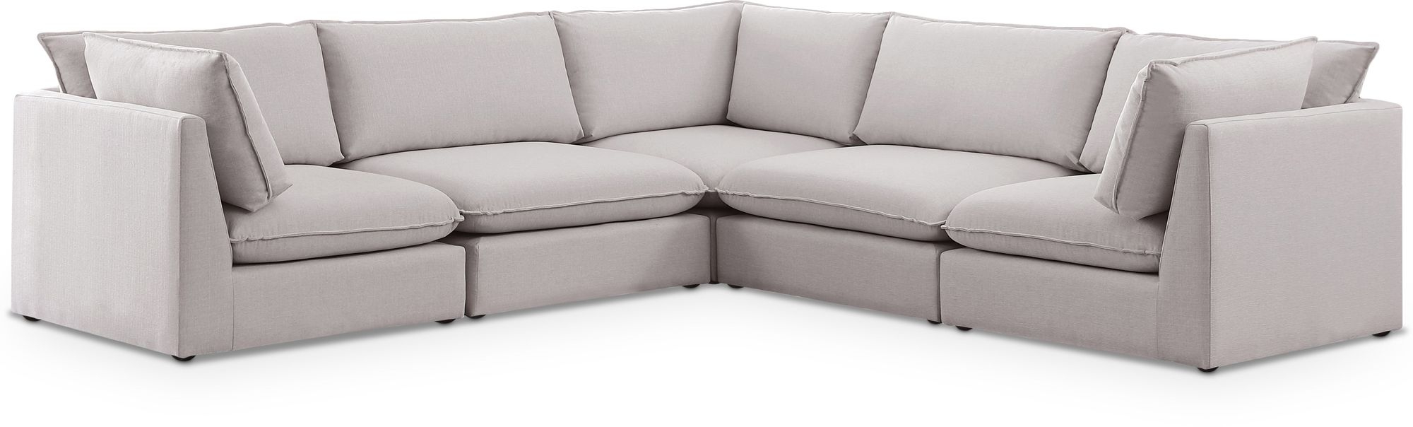 Mackenzie 120" 5-Piece Linen Fabric Modular Sectional Sofa