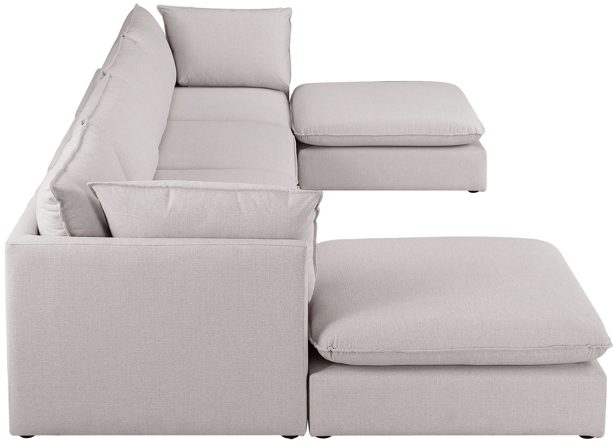 Mackenzie 160" 6-Piece Linen Modular U-Shape Sectional