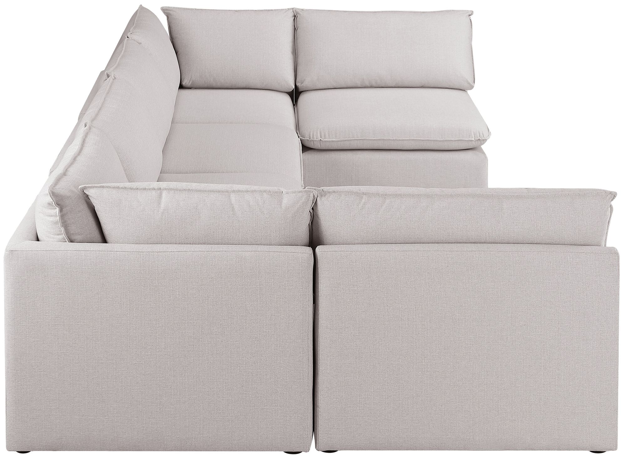 Mackenzie 160" 6-Piece Linen Modular U-Shape Corner Sectional