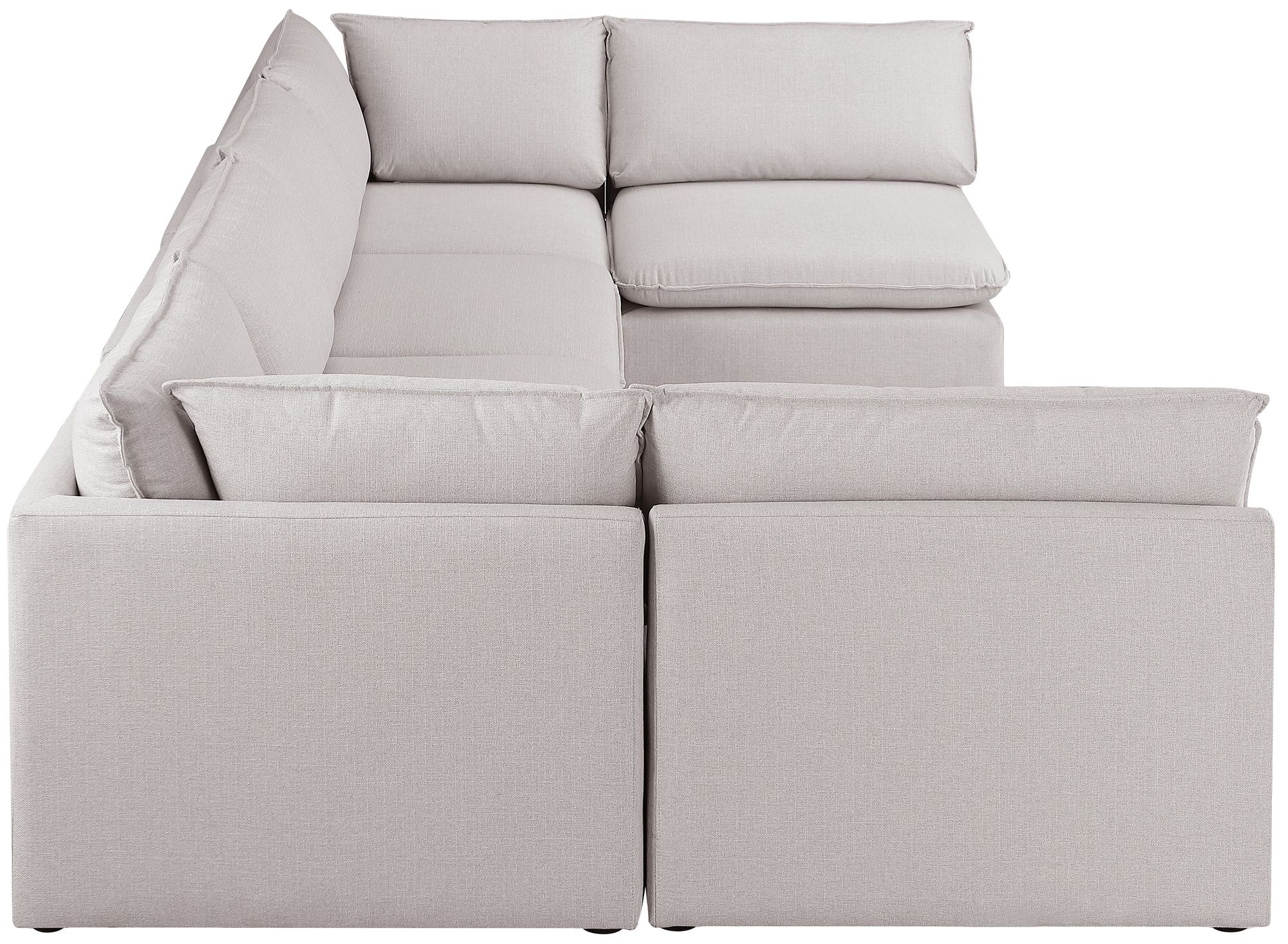 Mackenzie 160" 6-Piece Linen Fabric Modular U-Shape Corner Sectional Sofa