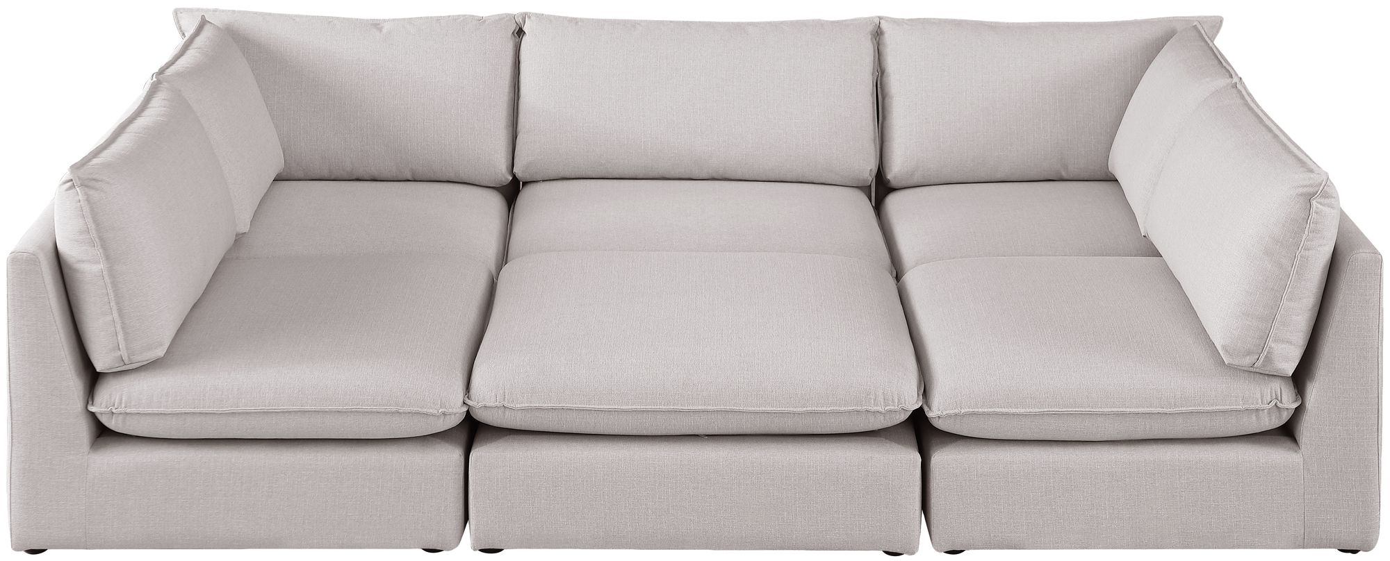 Mackenzie 120" 6-Piece Linen Fabric Modular Sectional Sofa
