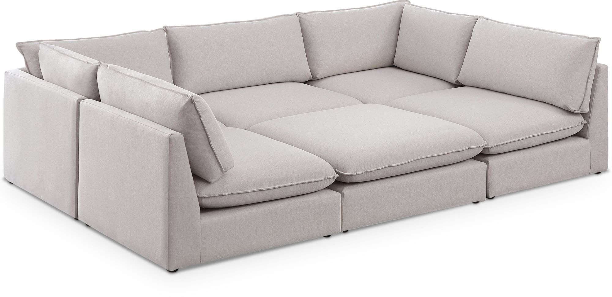 Mackenzie 120" 6-Piece Linen Fabric Modular Sectional Sofa