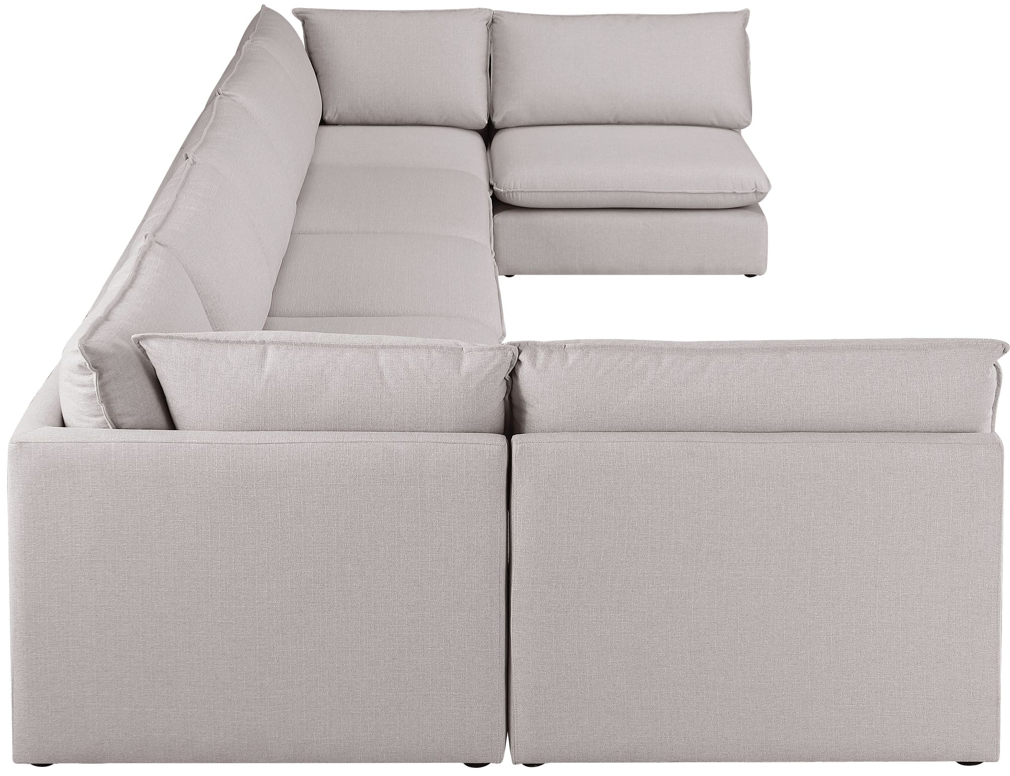 Mackenzie 200" 7-Piece Linen Fabric Modular Sectional Sofa