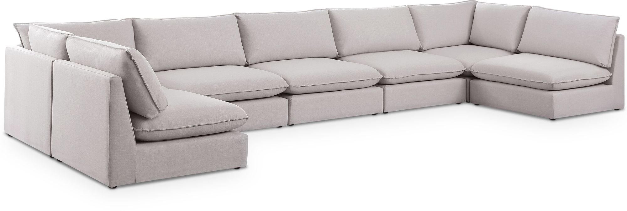 Mackenzie 200" 7-Piece Linen Fabric Modular Sectional Sofa
