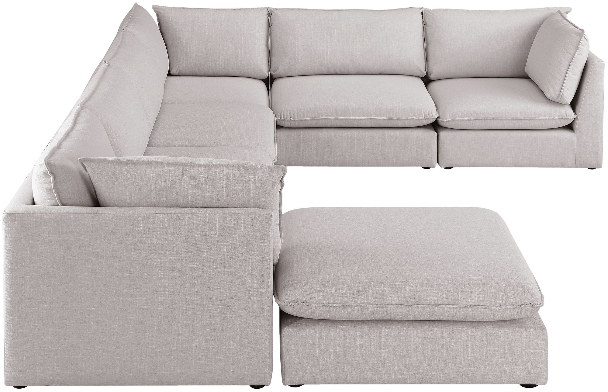 Mackenzie 160" 7-Piece Linen Fabric Modular Sectional Sofa