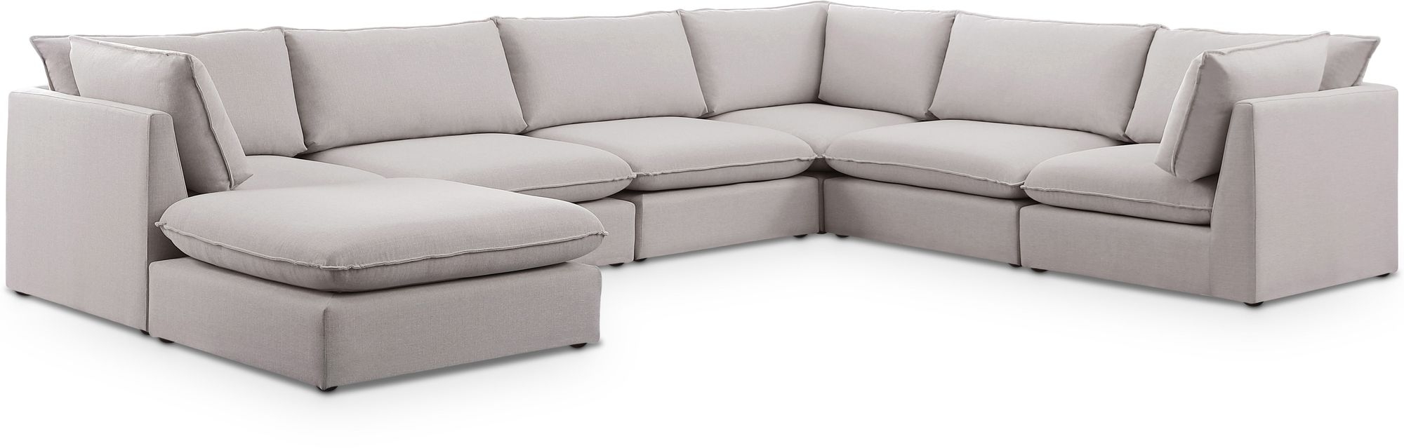 Mackenzie 160" 7-Piece Linen Fabric Modular Sectional Sofa