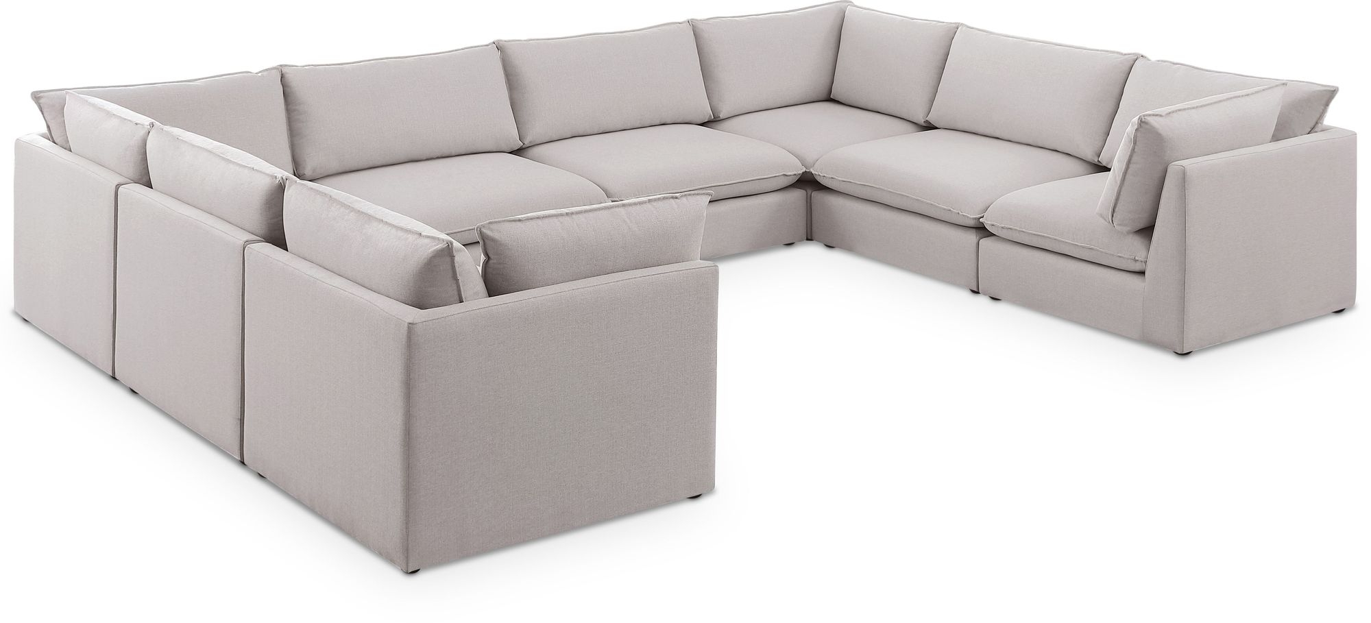 Mackenzie 160" 8-Piece Linen Fabric Modular Sectional Sofa