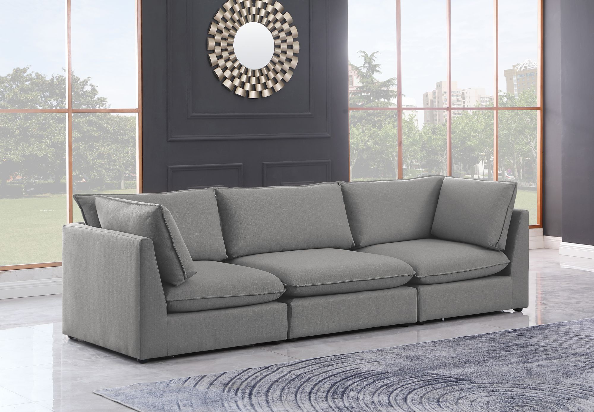Mackenzie 120" Linen Modular Sofa