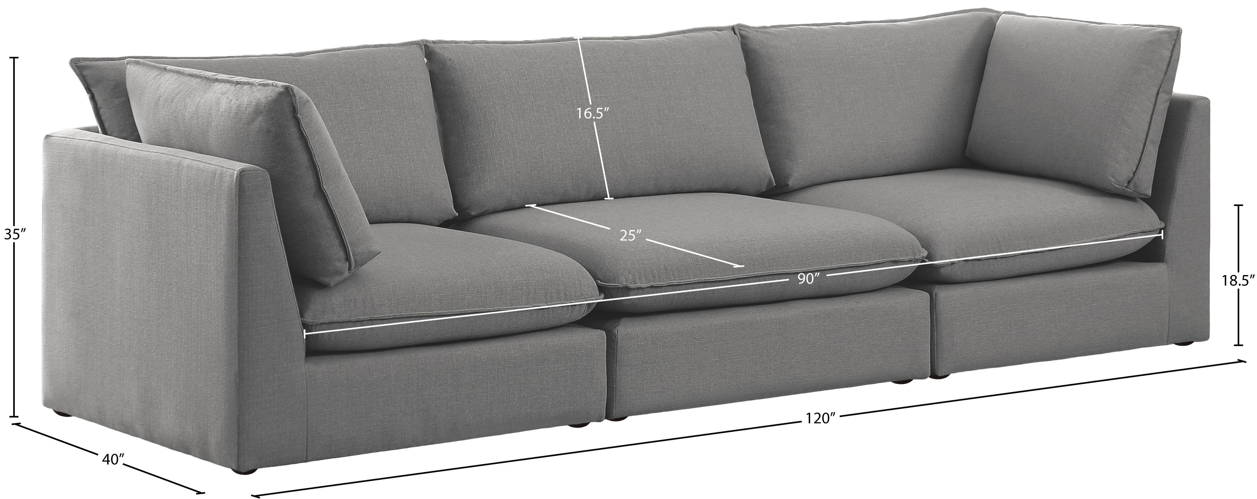 Mackenzie 120" Linen Modular Sofa