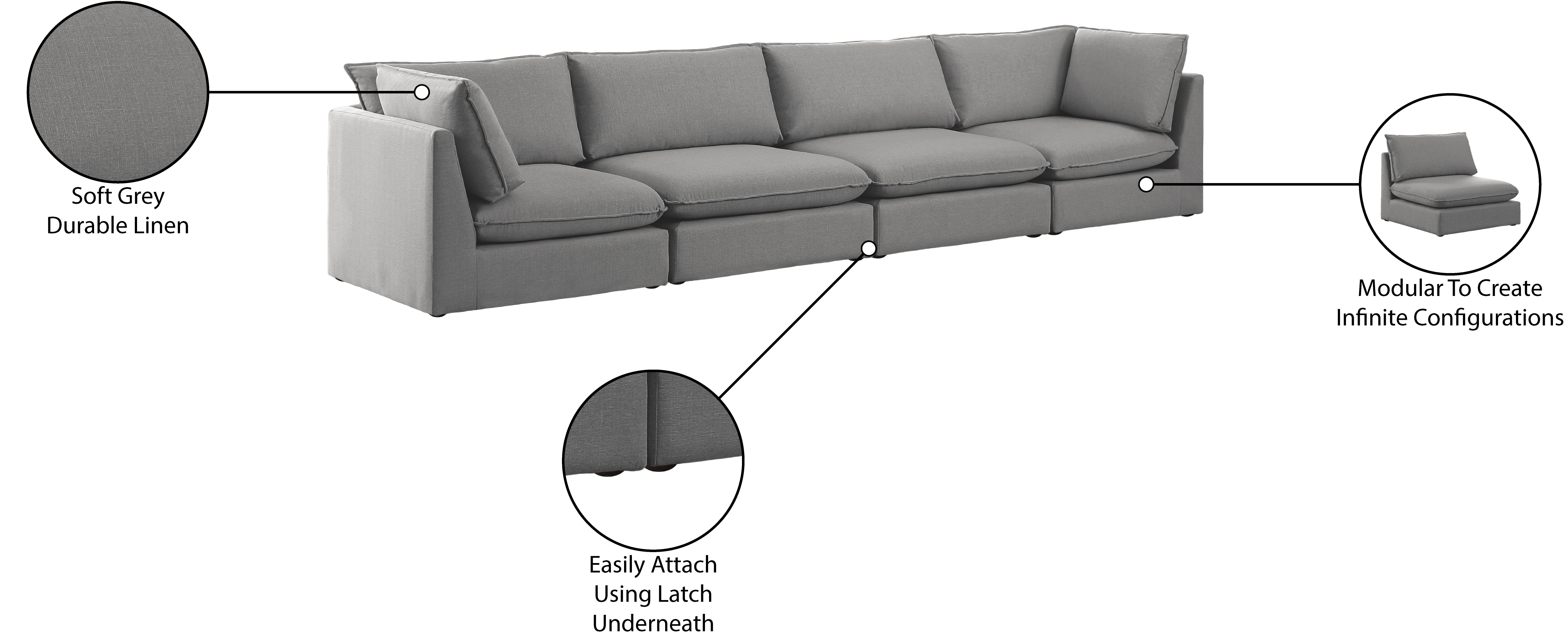 Mackenzie Linen 160" Modular Sofa