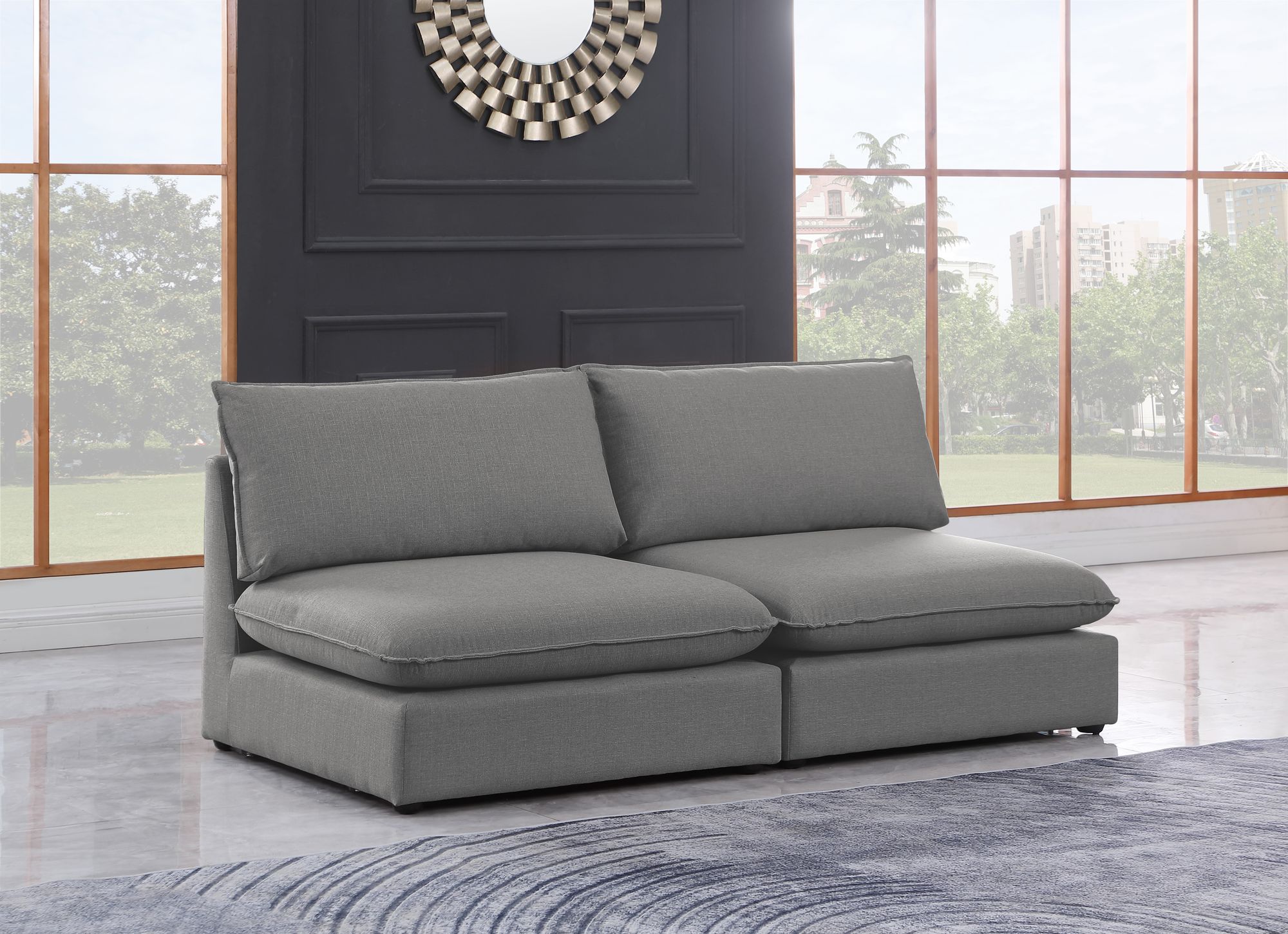 Mackenzie 80" Linen Armless Modular Sofa