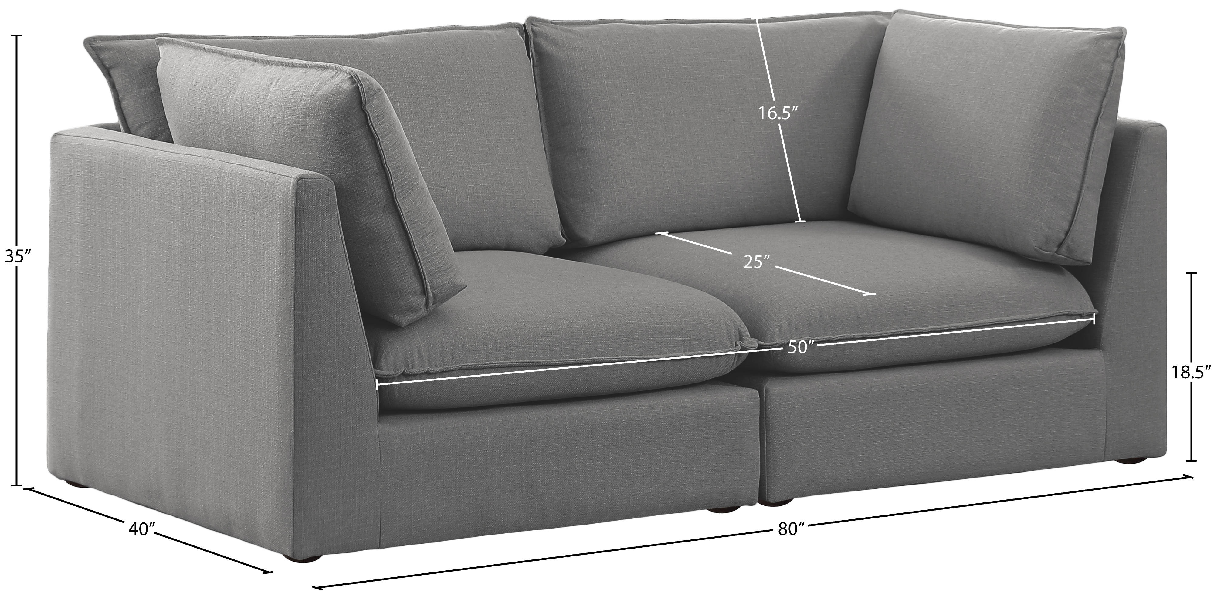 Mackenzie 80" Linen Modular Sofa