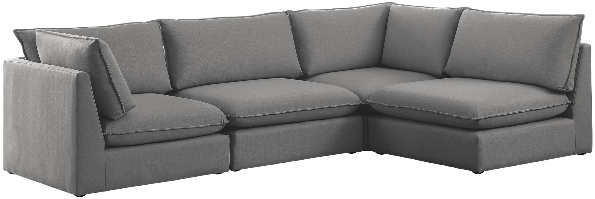 Mackenzie 120" 4-Piece Linen Fabric Modular Corner Sectional Sofa