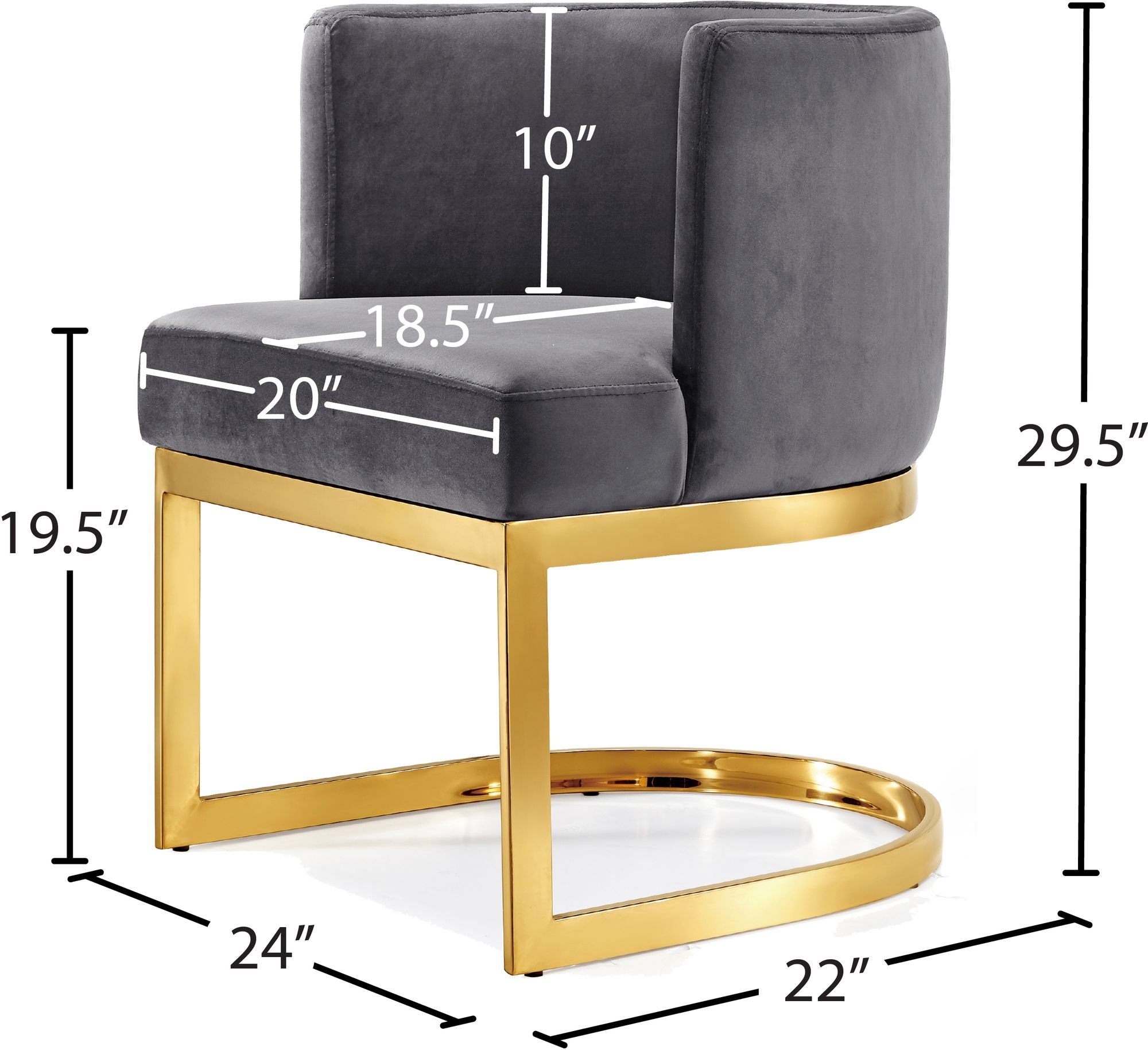 Gianna Velvet Dining Chair with Stainless Steel Base