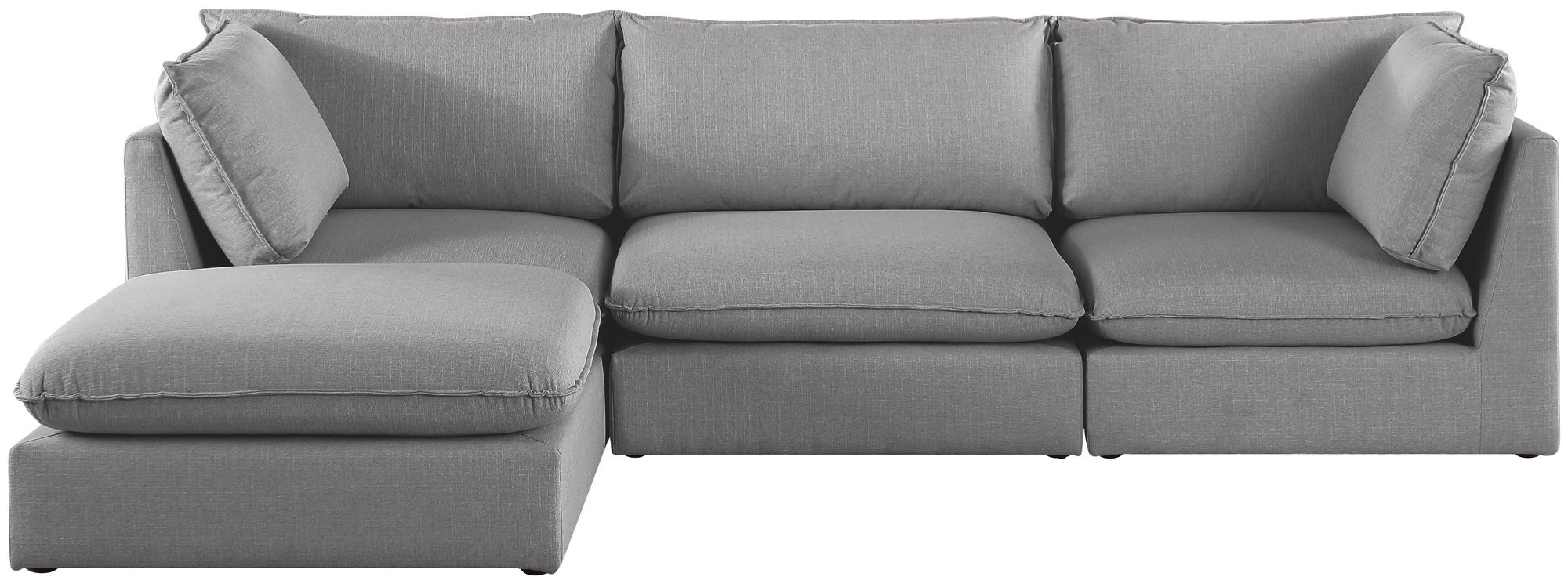 Mackenzie 120" 4-Piece Linen Fabric Modular Sectional Sofa