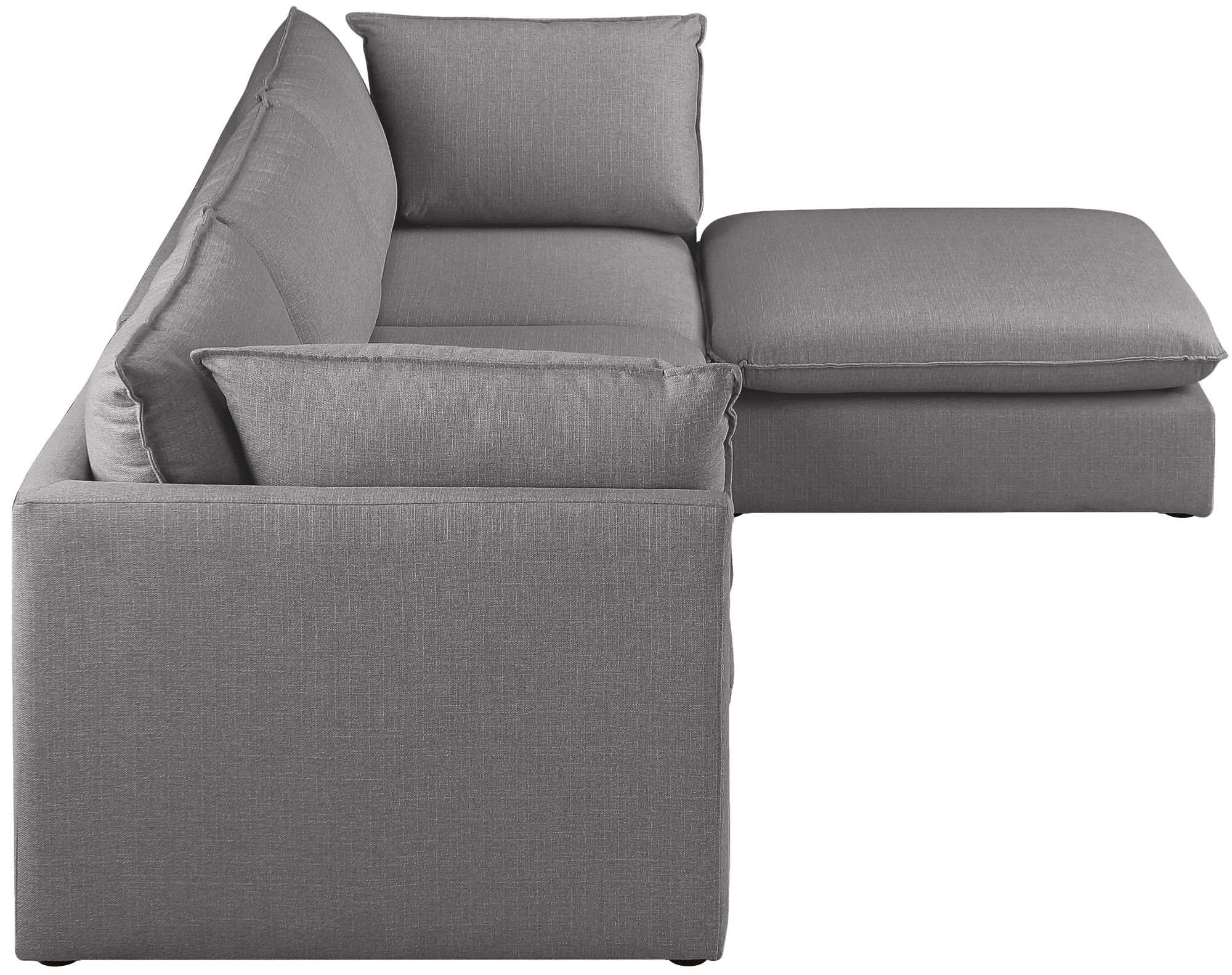 Mackenzie 120" 4-Piece Linen Fabric Modular Sectional Sofa