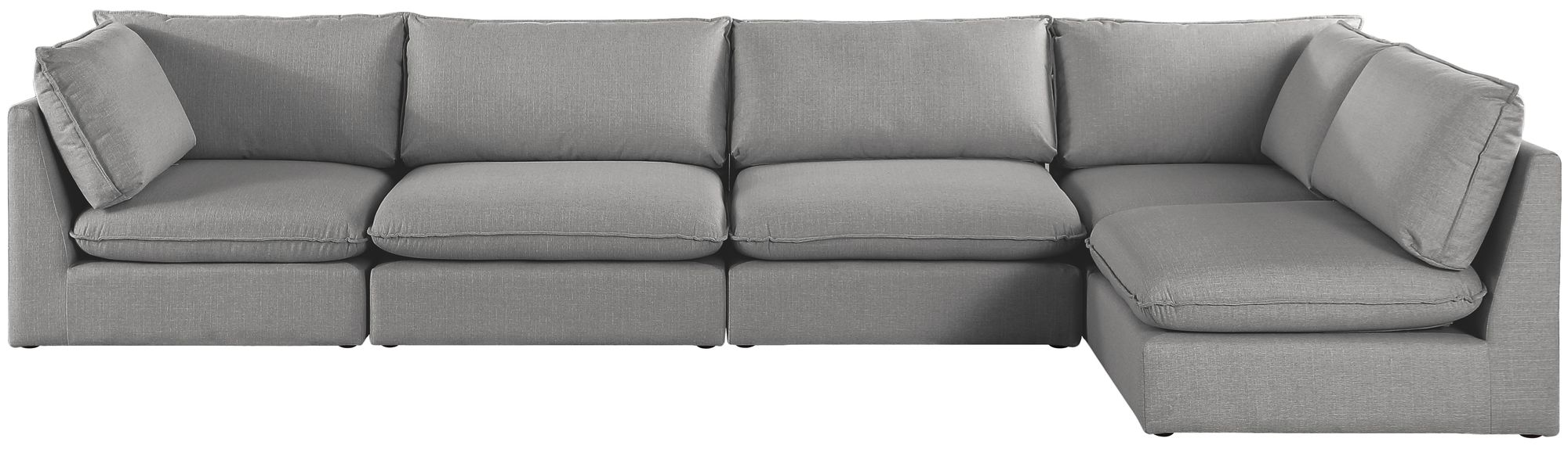 Mackenzie 160" 5-Piece Linen Fabric Modular Corner Sectional Sofa