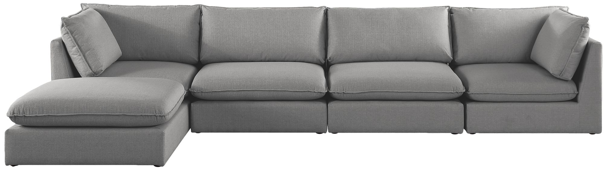 Mackenzie 160" 5-Piece Linen Fabric Modular Sectional Sofa