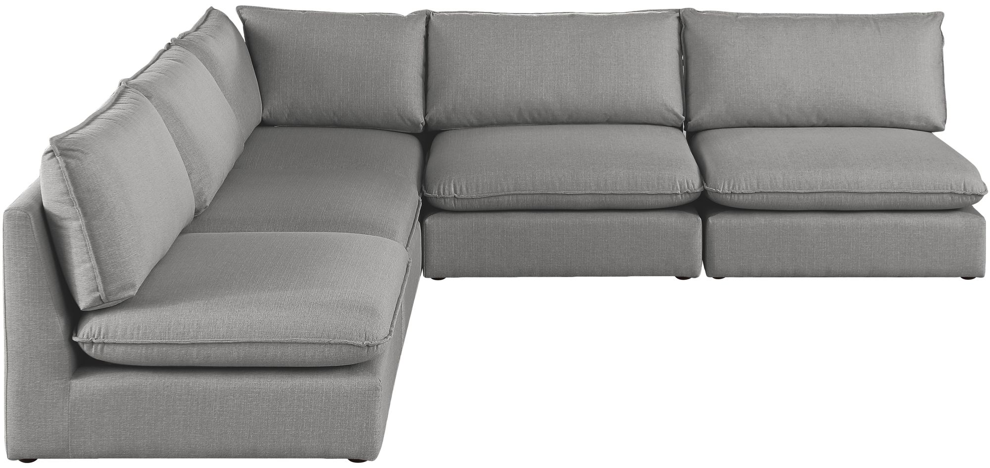 Mackenzie 120" 5-Piece Linen Fabric Modular Armless Sectional Sofa