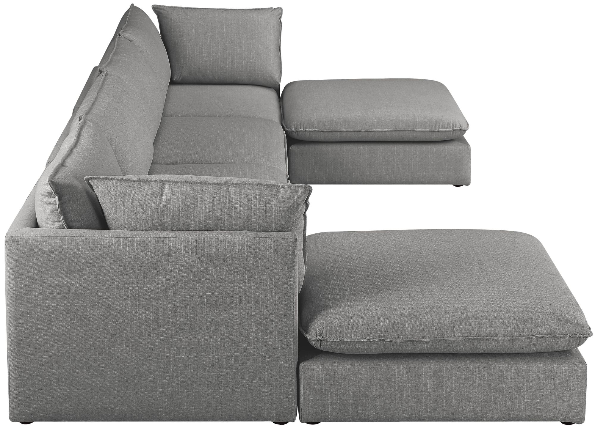 Mackenzie 160" 6-Piece Linen Fabric Modular U-Shape Sectional Sofa