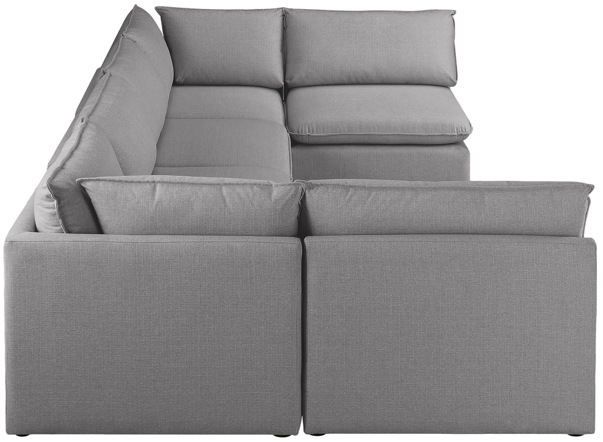 Mackenzie 160" 6-Piece Linen Fabric Modular U-Shape Corner Sectional Sofa