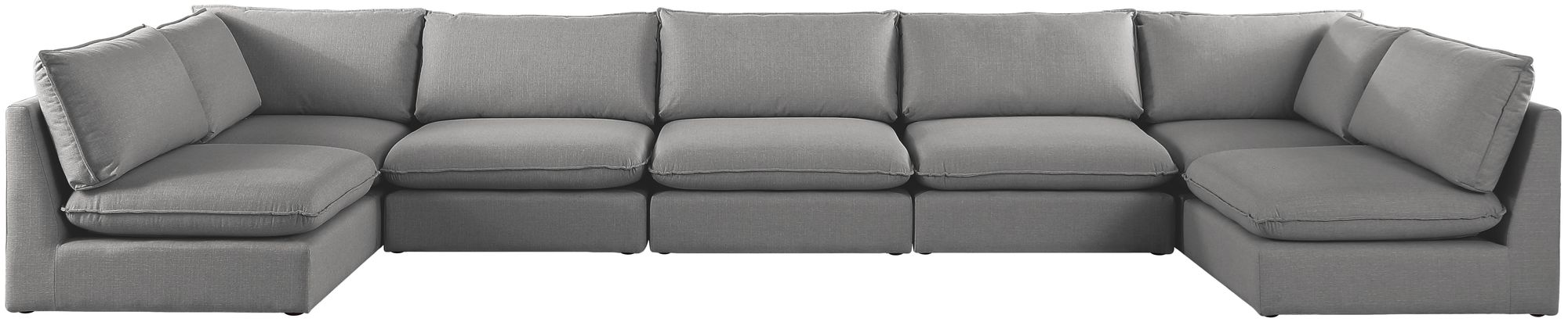 Meridian Mackenzie 200" 7-Pc Grey Sectional