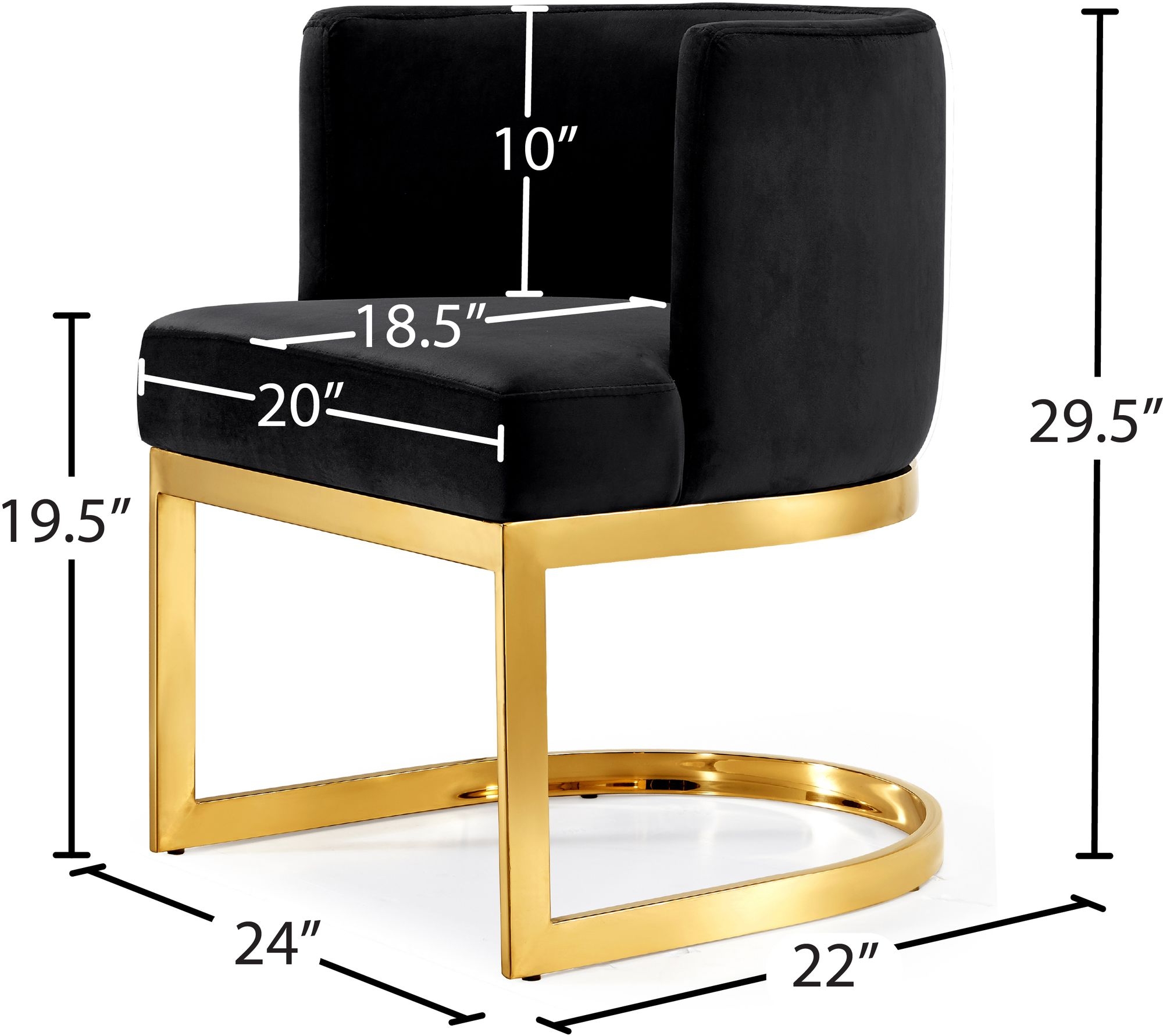 Gianna Velvet Dining Chair with Stainless Steel Base