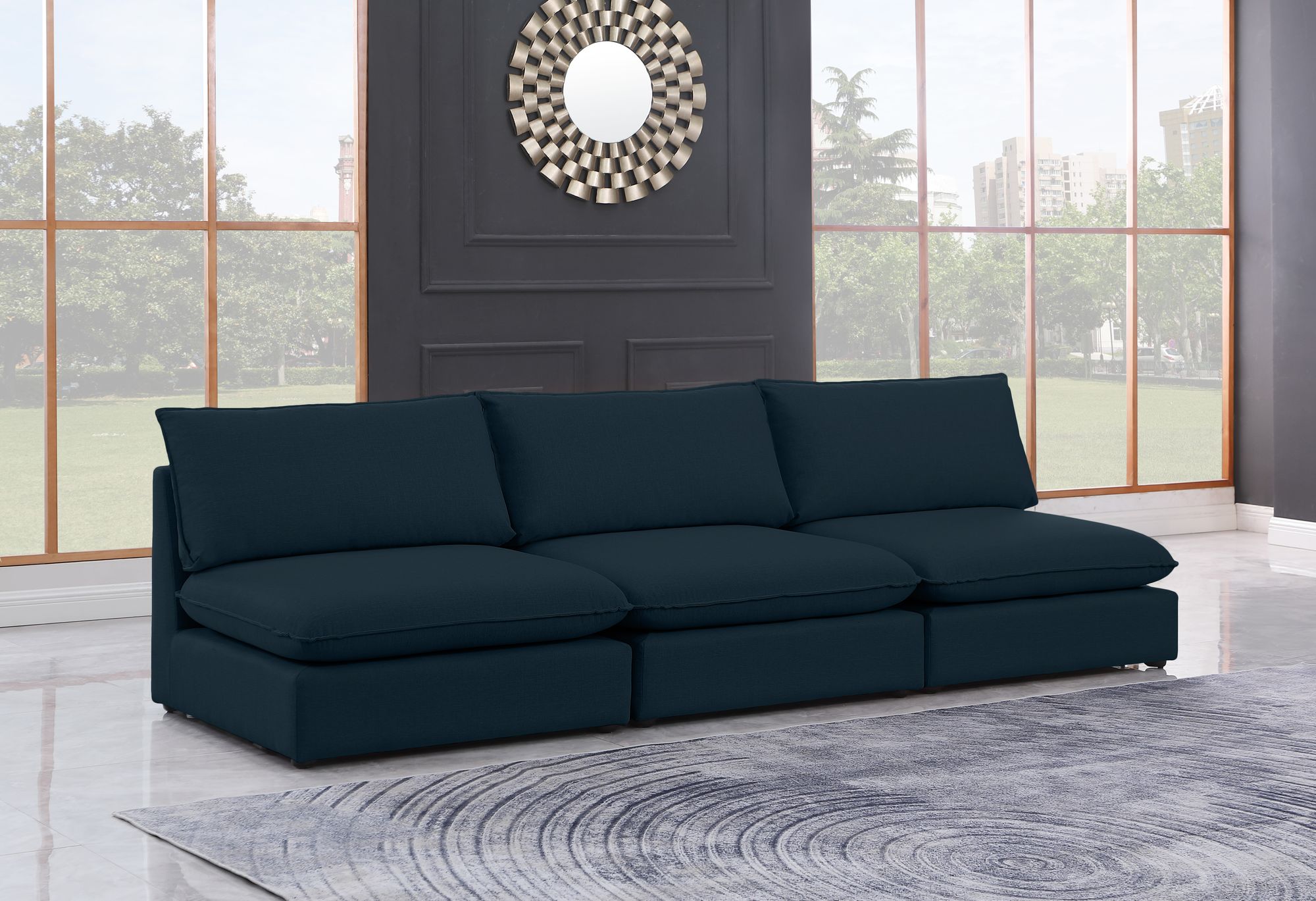 Mackenzie 120" Linen Armless Modular Sofa