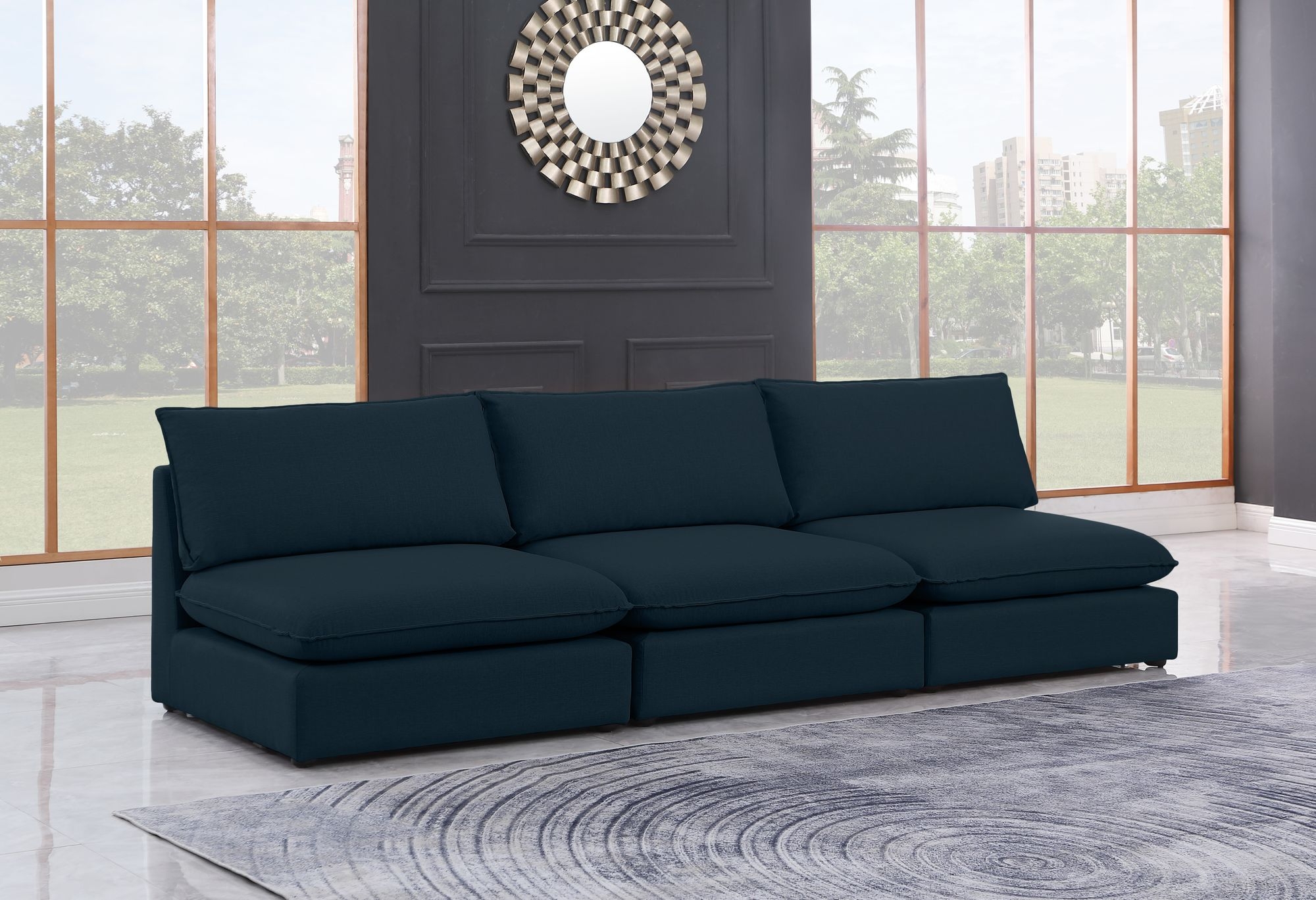 Mackenzie 120" Linen Armless Modular Sofa