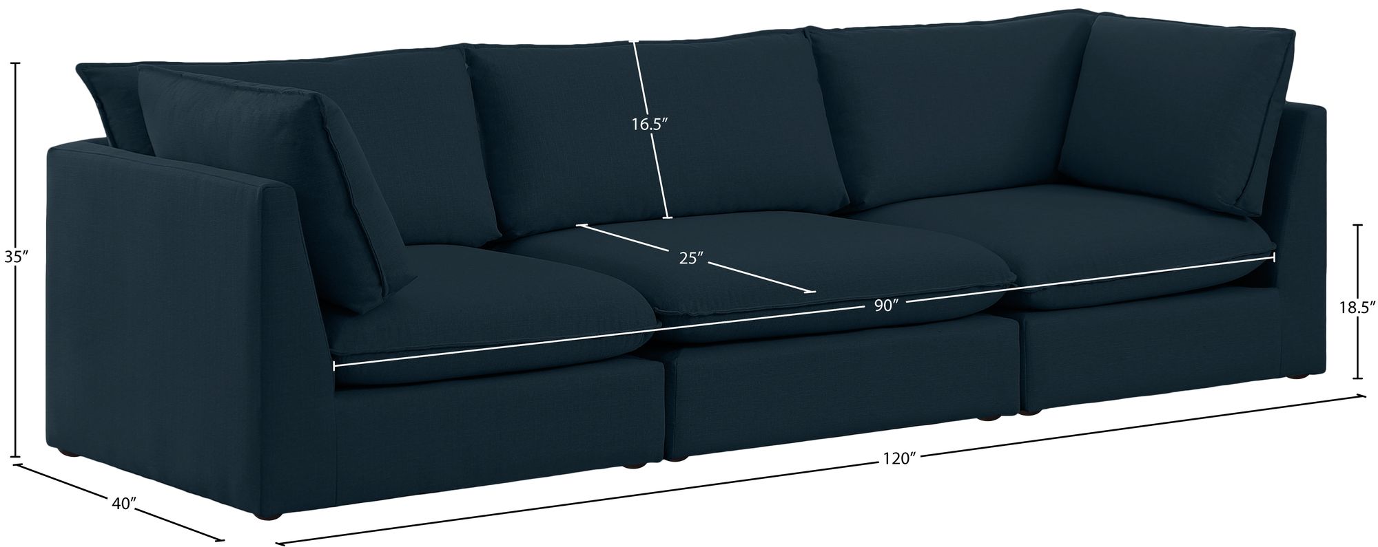 Mackenzie 120" Linen Modular Sofa