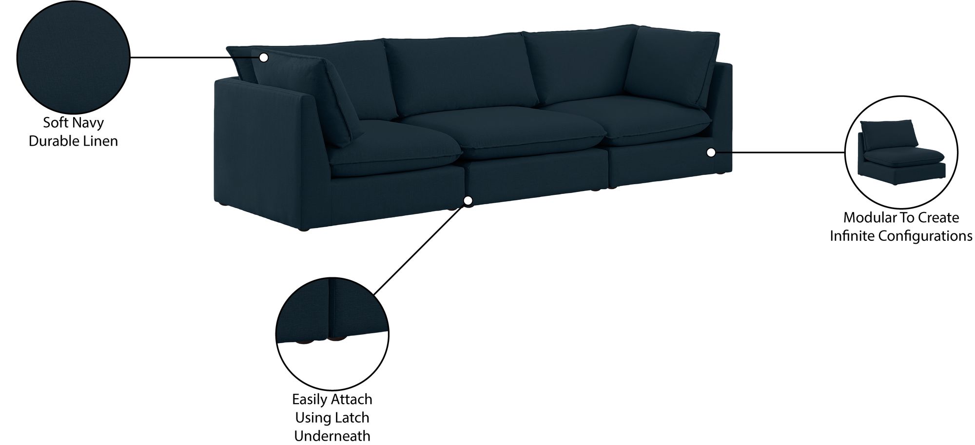 Mackenzie 120" Linen Modular Sofa