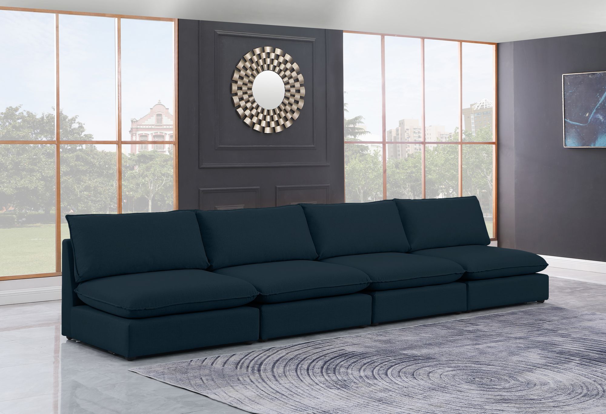 Mackenzie 160" Linen Armless Modular Sofa
