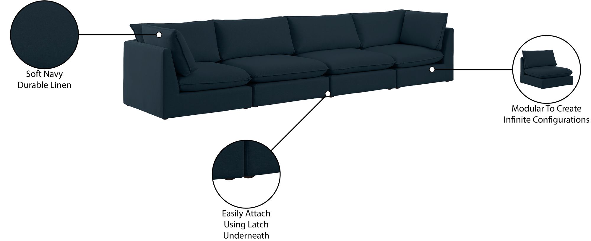 Mackenzie Linen 160" Modular Sofa