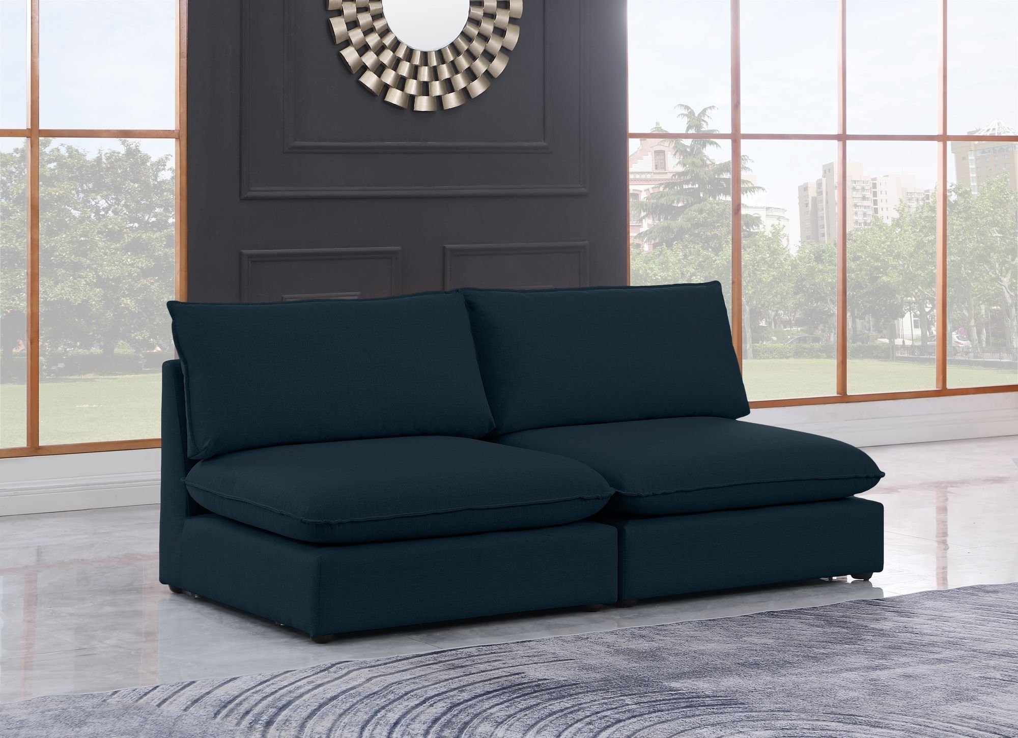 Mackenzie 80" Linen Armless Modular Sofa