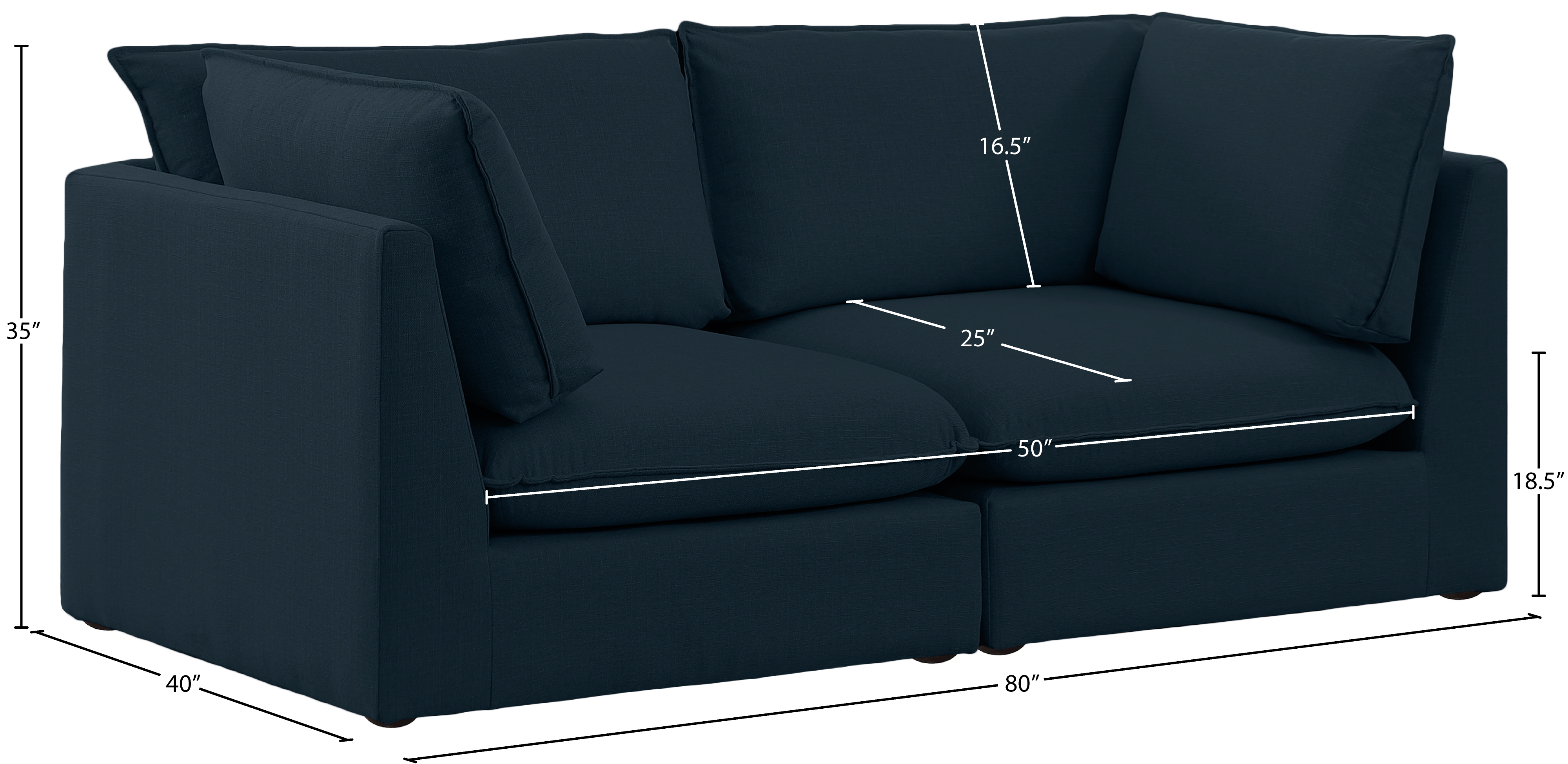 Mackenzie 80" Linen Modular Sofa