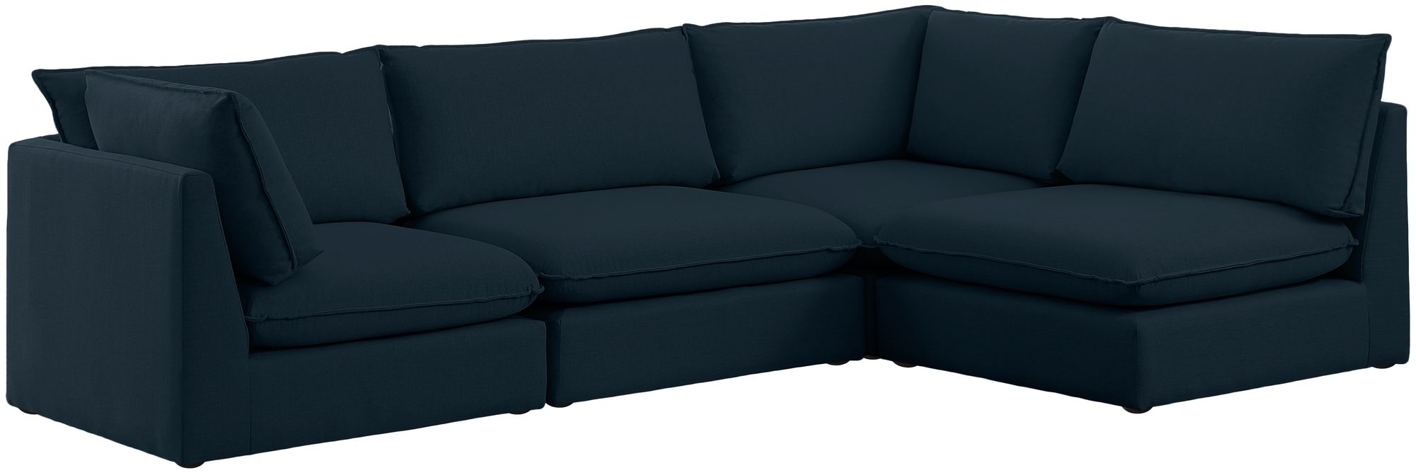 Mackenzie 120" 4-Piece Linen Fabric Modular Corner Sectional Sofa