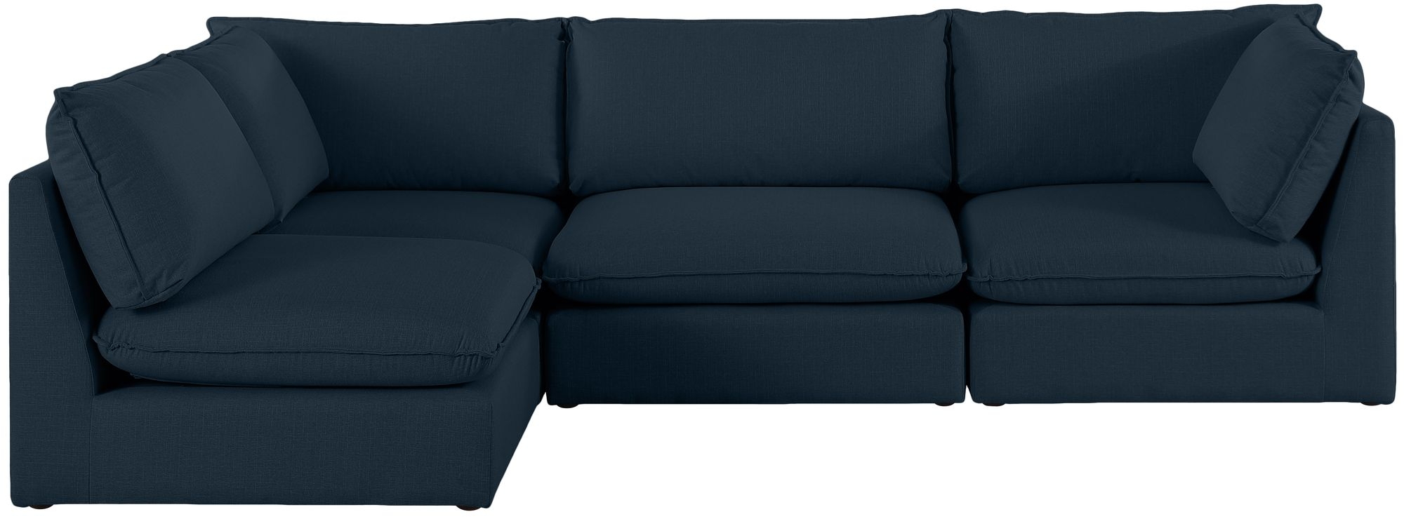 Mackenzie 120" 4-Piece Linen Fabric Modular Corner Sectional Sofa