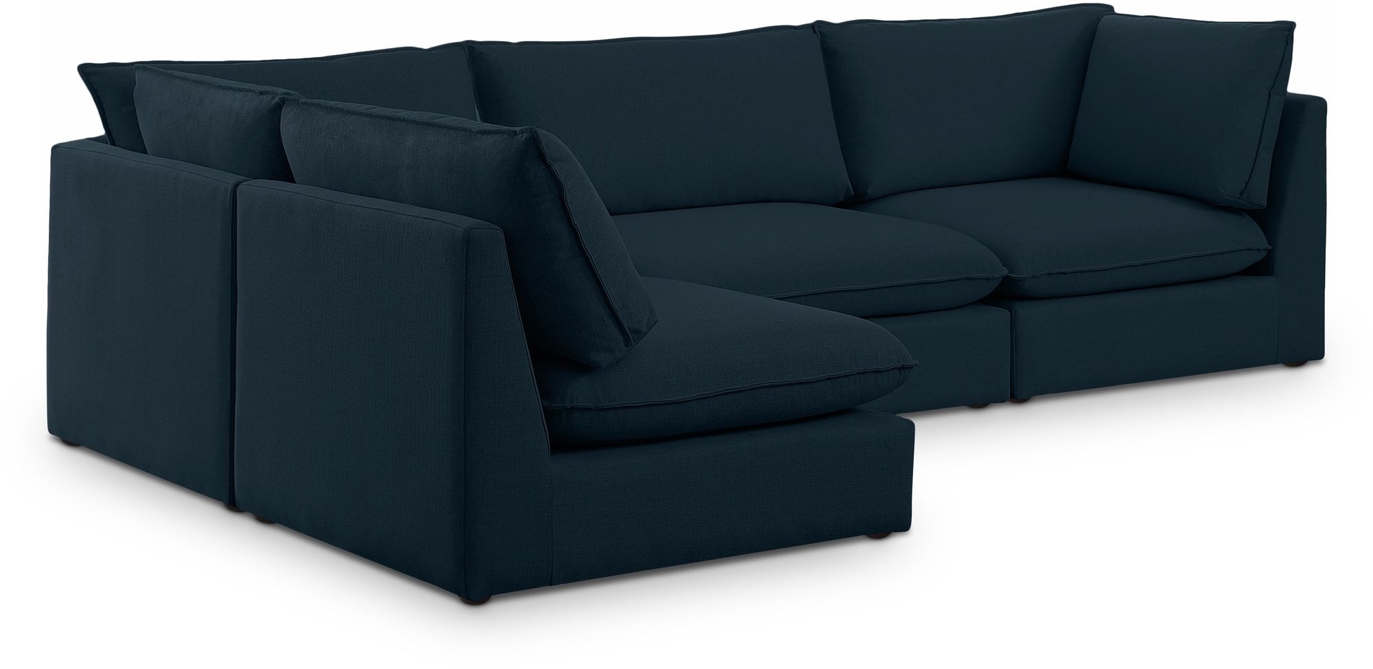 Mackenzie 120" 4-Piece Linen Fabric Modular Corner Sectional Sofa