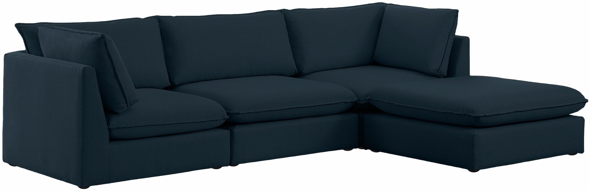 Mackenzie 120" 4-Piece Linen Fabric Modular Sectional Sofa