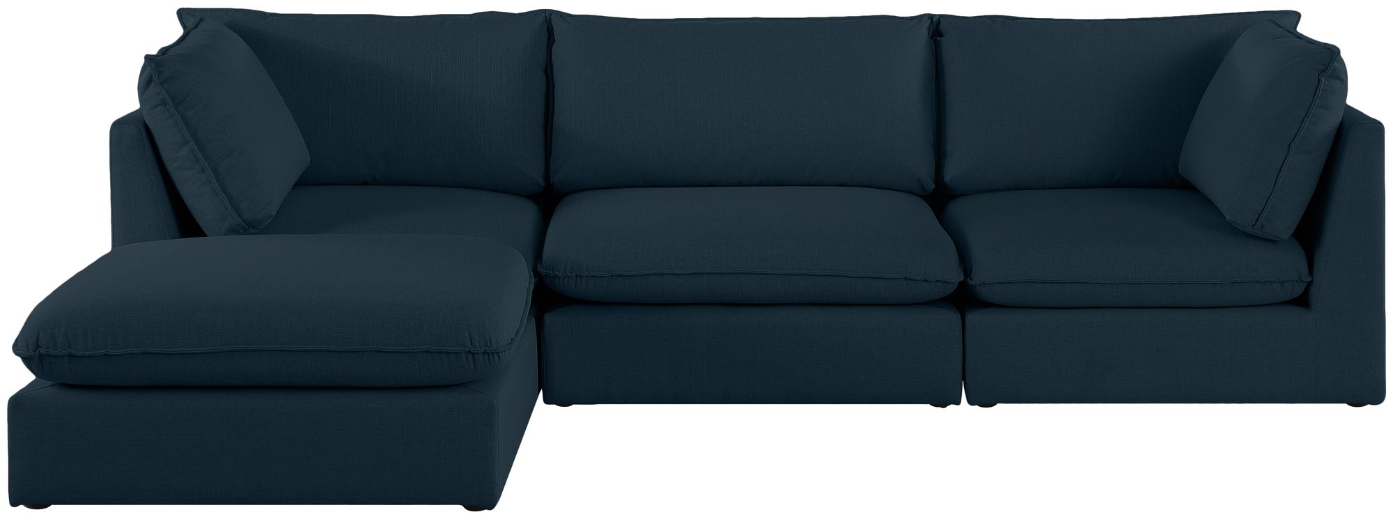 Mackenzie 120" 4-Piece Linen Fabric Modular Sectional Sofa