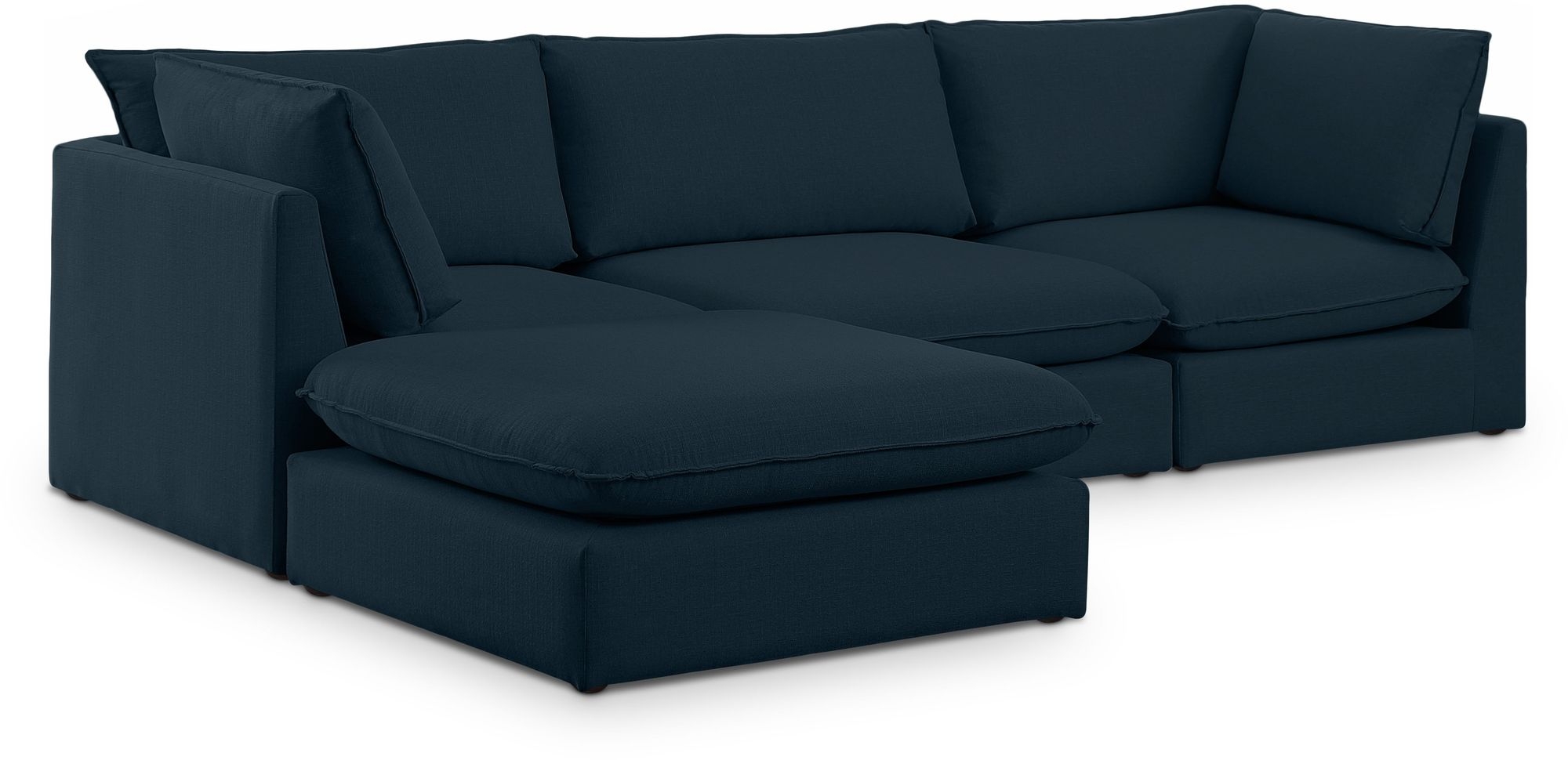 Mackenzie 120" 4-Piece Linen Fabric Modular Sectional Sofa