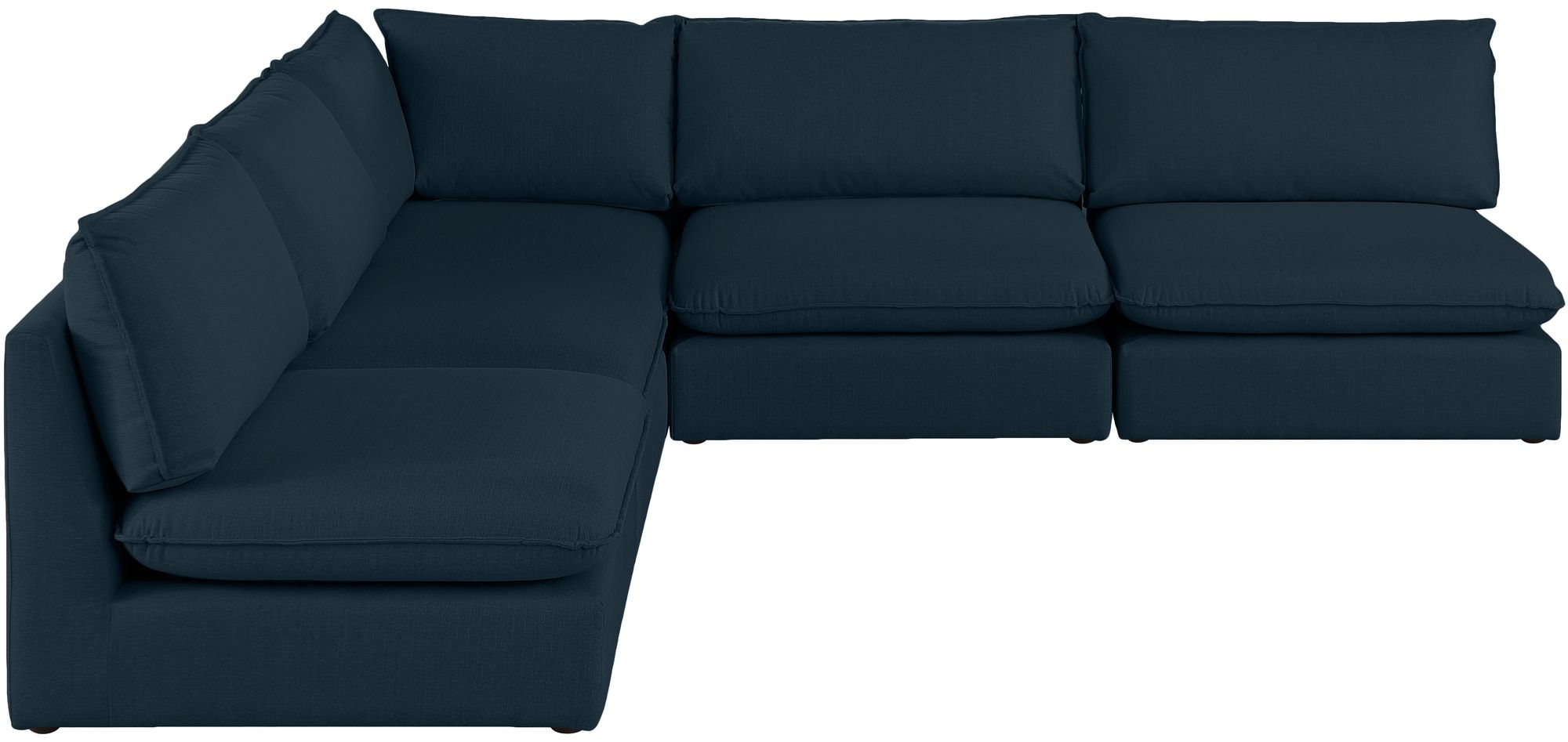 Mackenzie 120" 5-Piece Linen Fabric Modular Armless Sectional Sofa