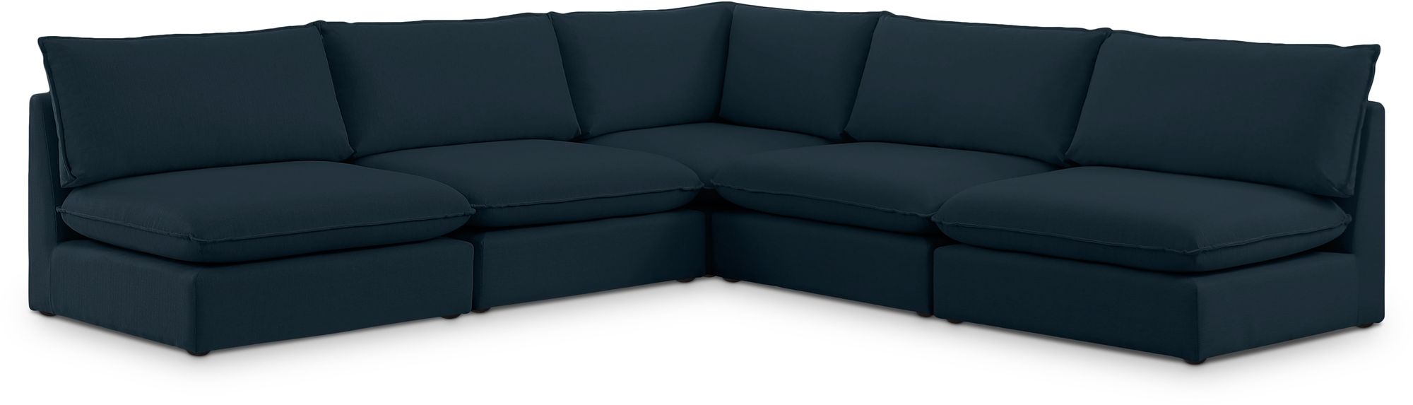 Mackenzie 120" 5-Piece Linen Fabric Modular Armless Sectional Sofa