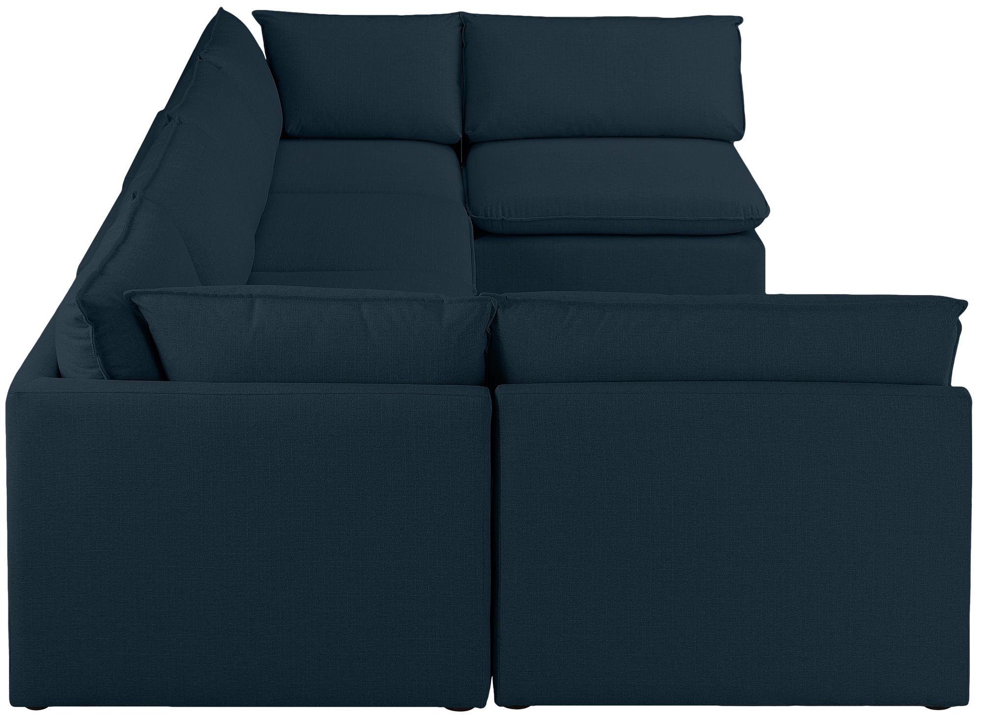 Mackenzie 160" 6-Piece Linen Fabric Modular U-Shape Corner Sectional Sofa