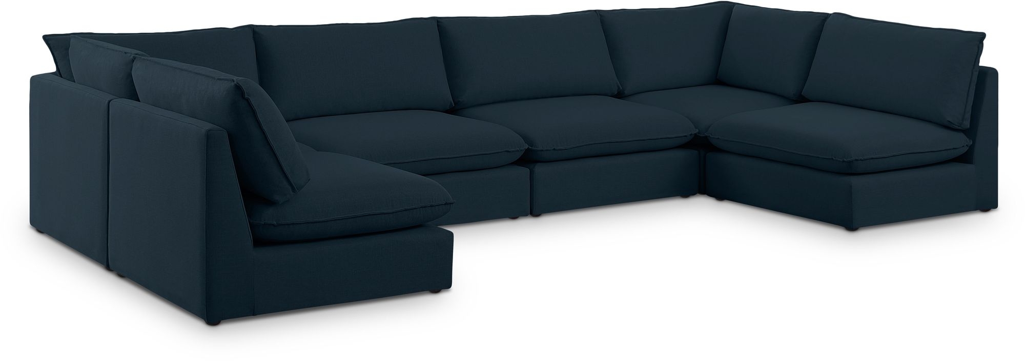 Mackenzie 160" 6-Piece Linen Fabric Modular U-Shape Corner Sectional Sofa