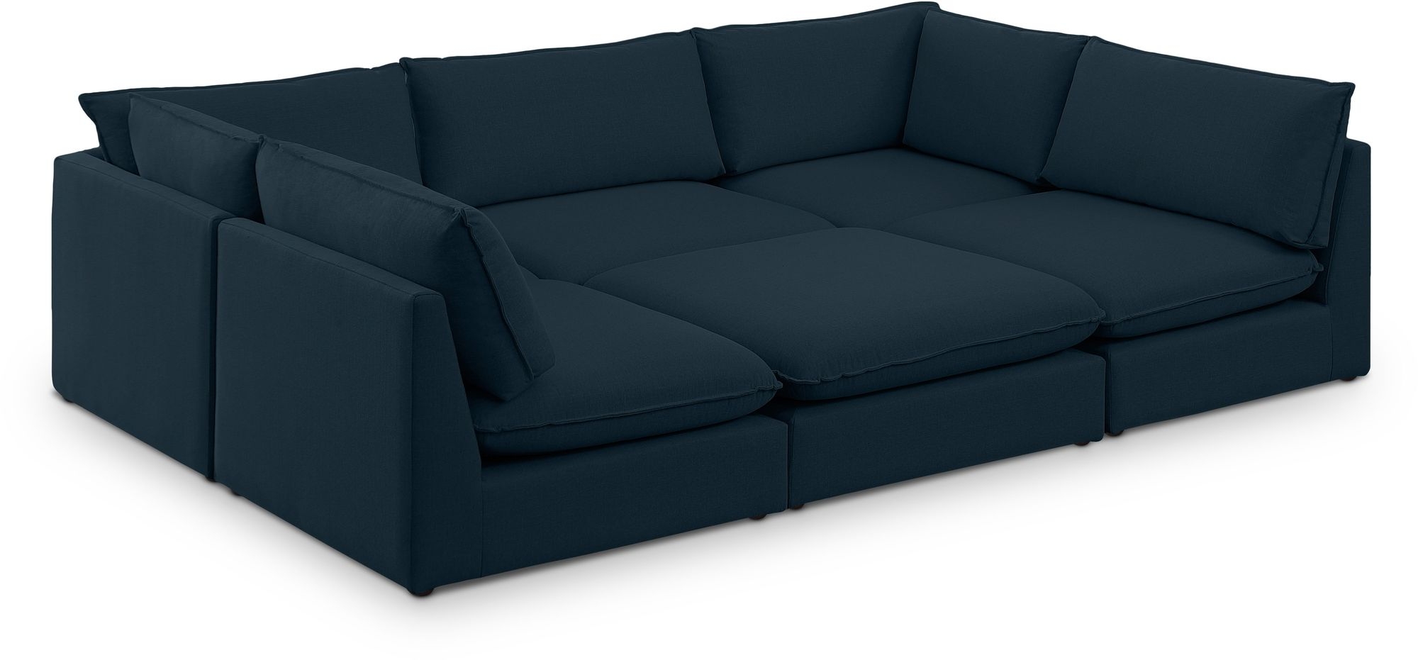 Mackenzie 120" 6-Piece Linen Fabric Modular Sectional Sofa