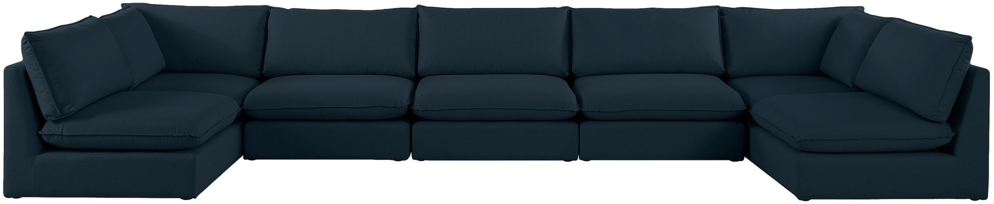 Mackenzie 200" 7-Piece Linen Fabric Modular Sectional Sofa